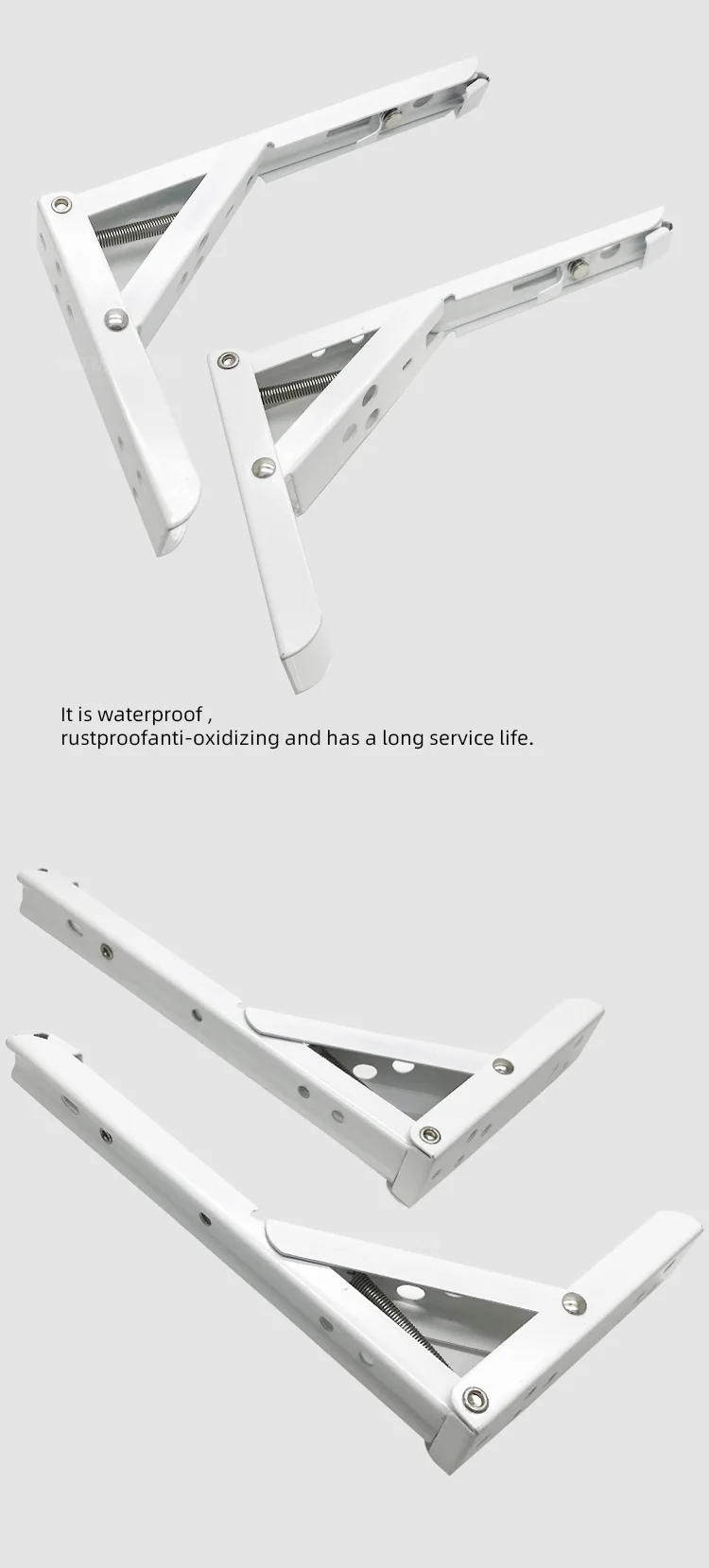 Wall Mounted Shelf Triangle Folding Foldable Metal Bearing Table