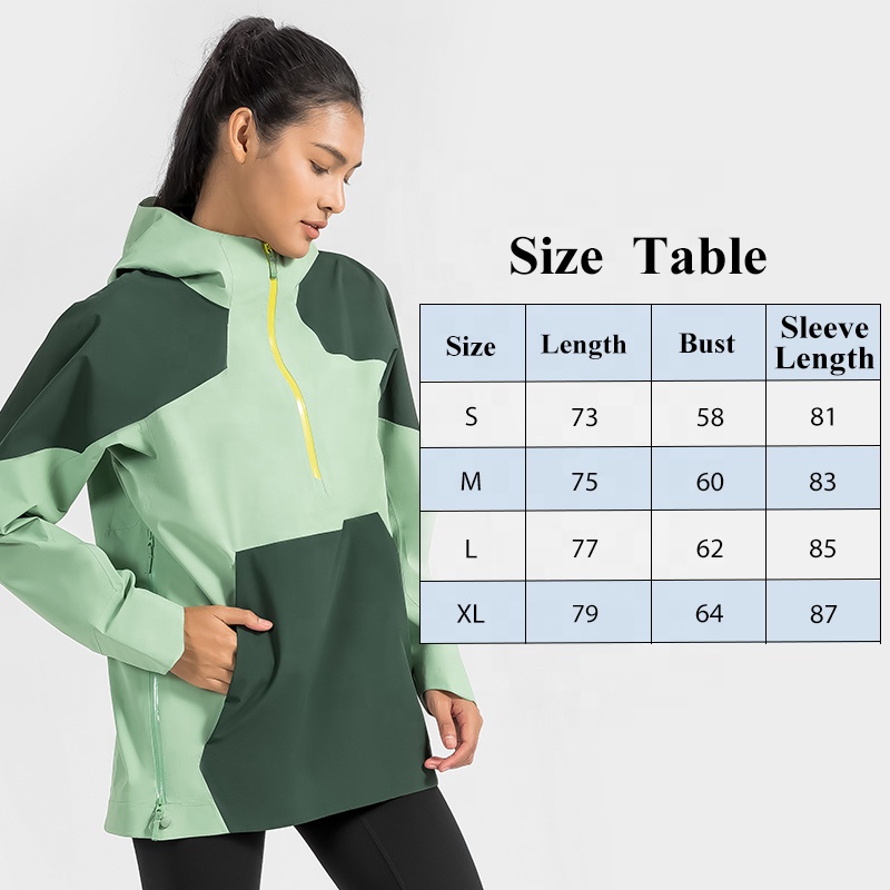 Wholesale Waterproof Windproof Jacket Contrasting Color Patchwork Adjustable Hem Widened Brim Sports Jacket