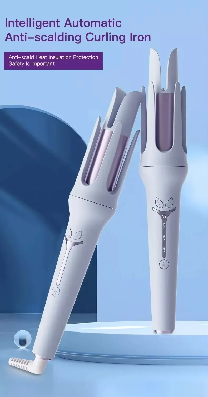 Easy Use 32mm Rotating Curler 30W Fast Heating 50 Million Negative Ion Curling Iron