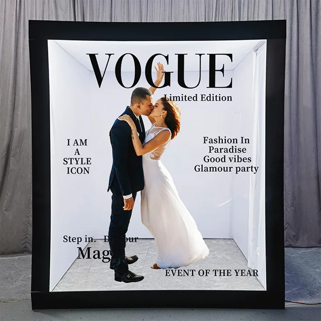 Free Custom Logo Vogue Magazine Photo Booth Box with Props display picture 3