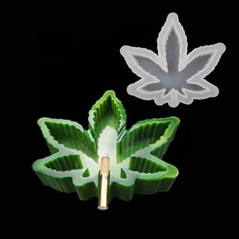 Shinny Weed Leaf Ashtray Silicone Mold for Resin Crafts