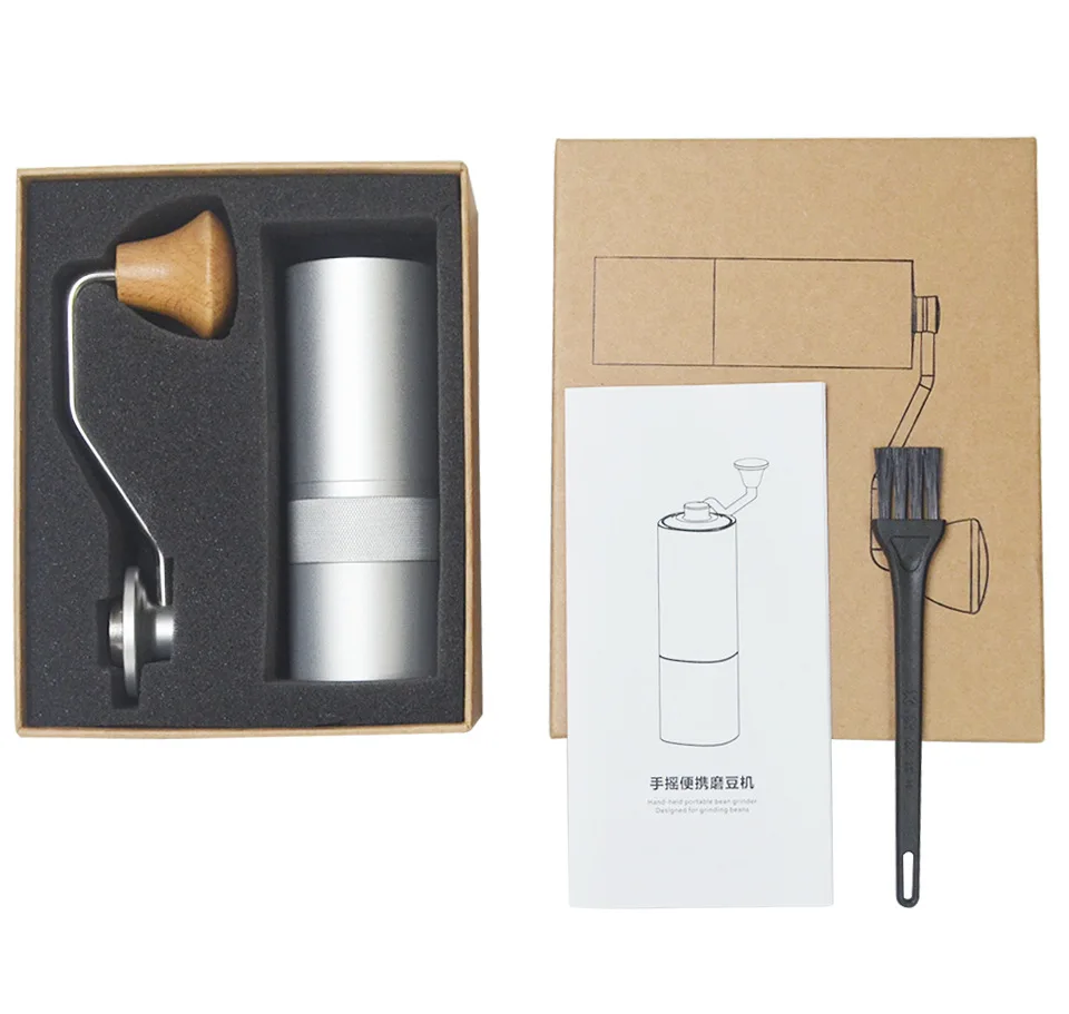 Manual Hand Coffee Grinder with Straight Handle for French Press Drip Espresso  Stainless Steel Conical Burr Mill