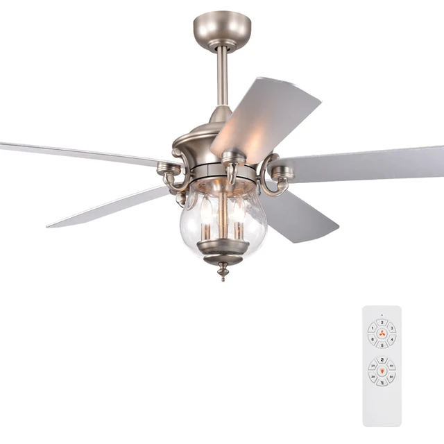 52 inch 5 blades Indoor DC LED Decorative Fan Ceiling Light with Fan and Remote Control