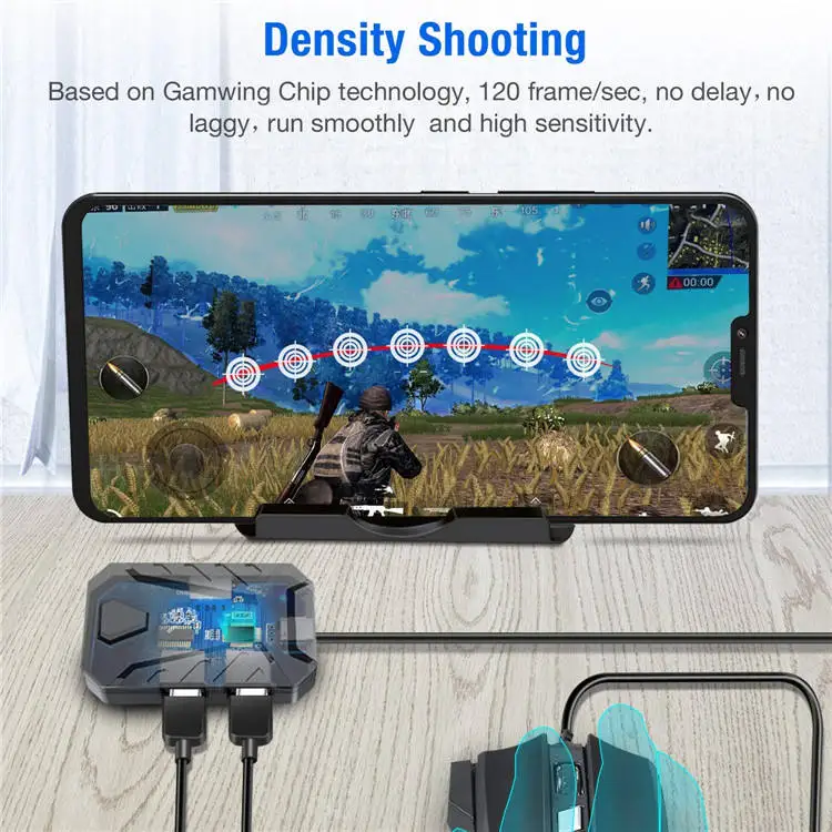 4 in 1 Wired Mobile One Hand Keyboard and Mouse Gaming Combo
