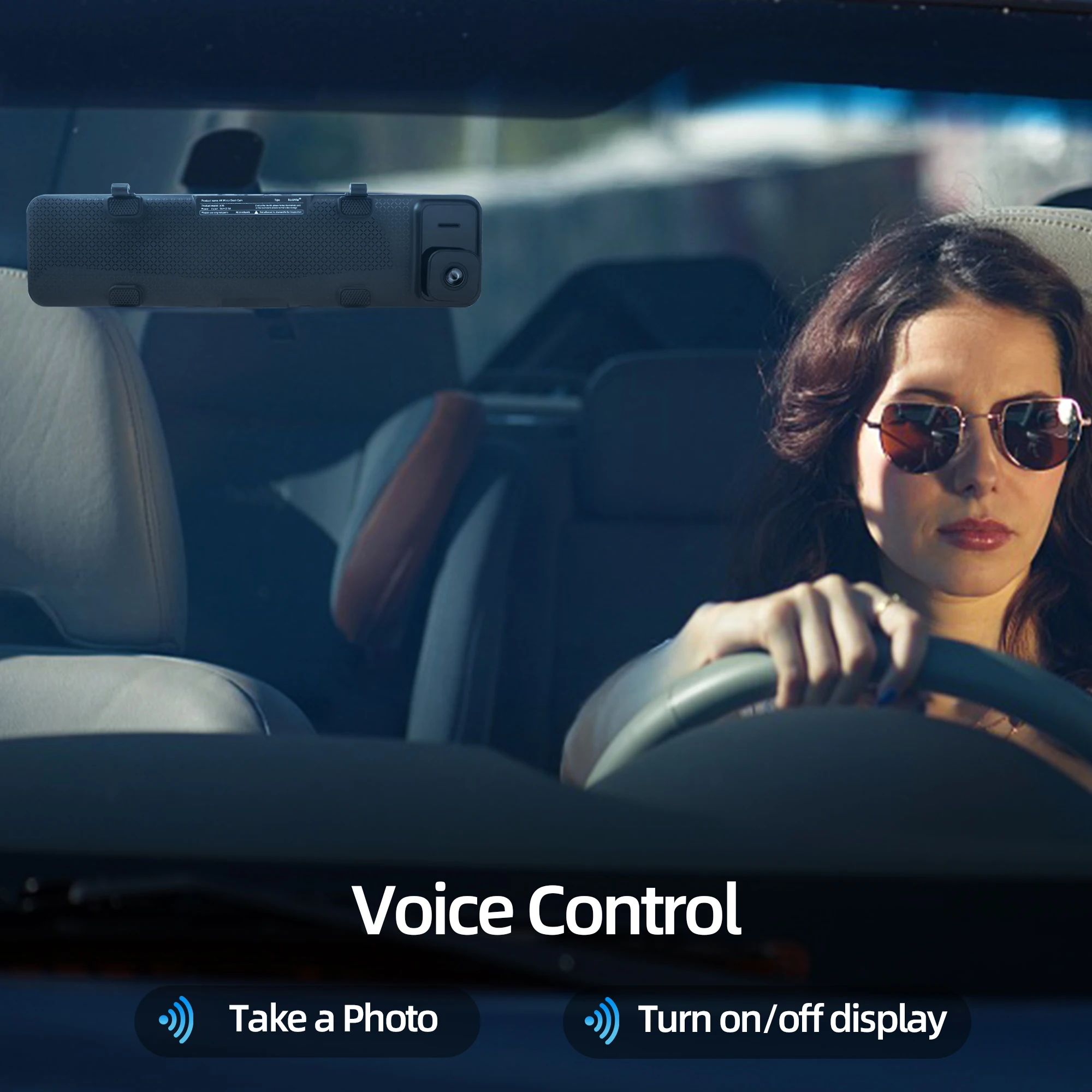 Zimtop Dash Cam AI Voice  4K 2160P  Rear View Mirror FHD 1080P Rear Camera WiFi GPS 12 Inch Car DVR Auto Video Recorder Car DVR