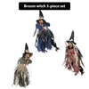 Flying broomstick witch's trinity set