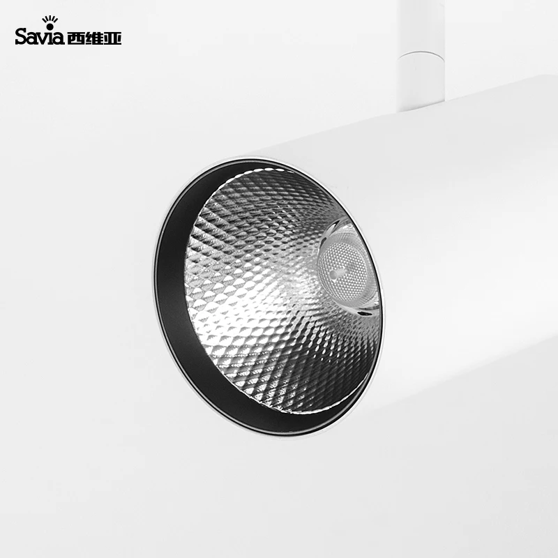 
 Savia anti-glare 4 wires adjustable 20W COB spot track light indoor aluminum ceiling LED tracklight for exhibition clothes store  