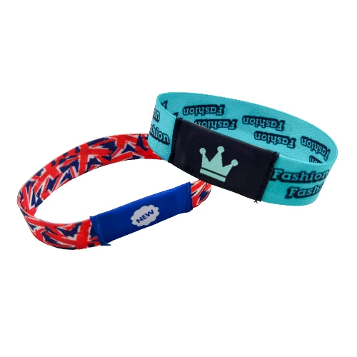 product elastic eco friendly fabric woven bracelet wristband with custom logo polyester material for festival promotional use-6
