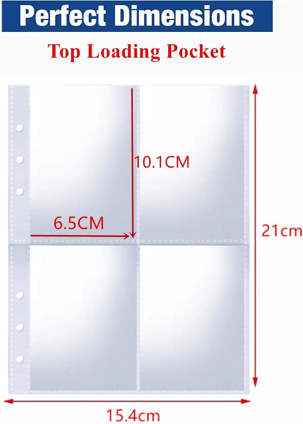 A5 Binder Pocket Clear Folders Binder Card Refill Photo Card Sleeves