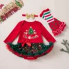 set da 3 pezzi albero di Natale rosso