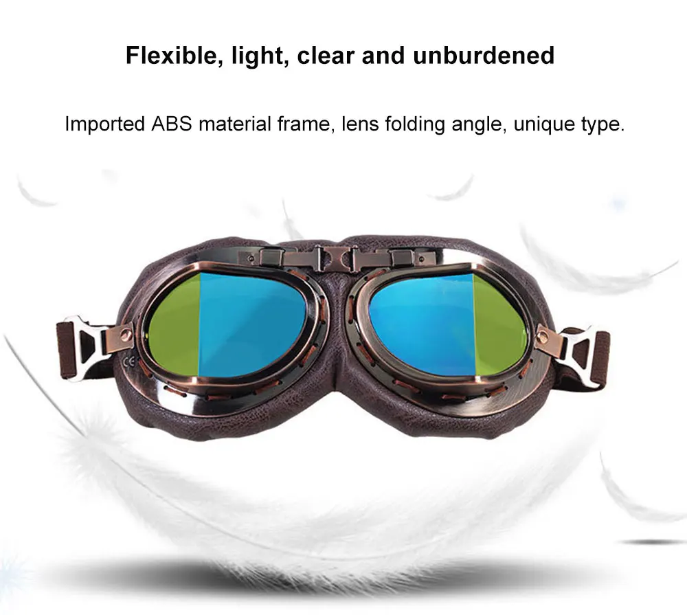 Custom Old Style Retro Vintage Motorcycle Glasses Goggles For Harley