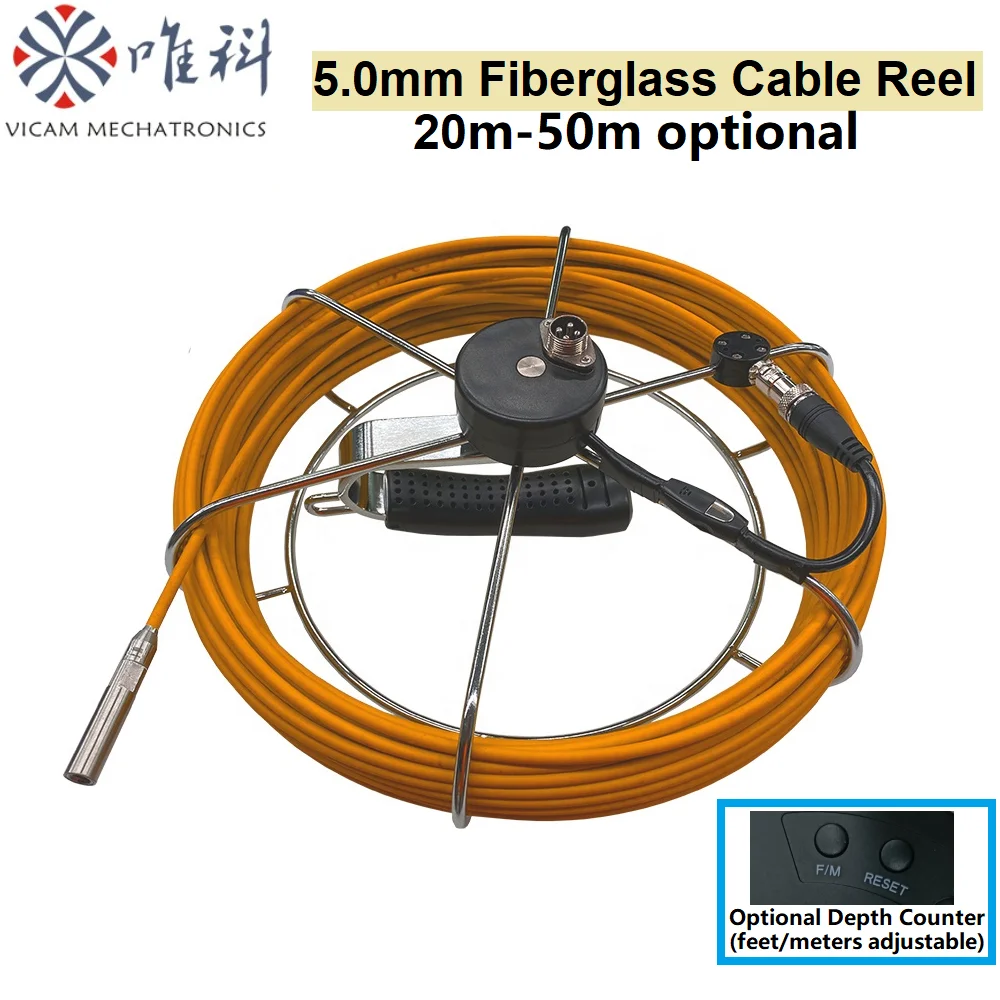 10mm Mini Borescope Inspection Camera 8 Inch Screen With DVR System 20m to 50m Portable Drain Sewer Detector