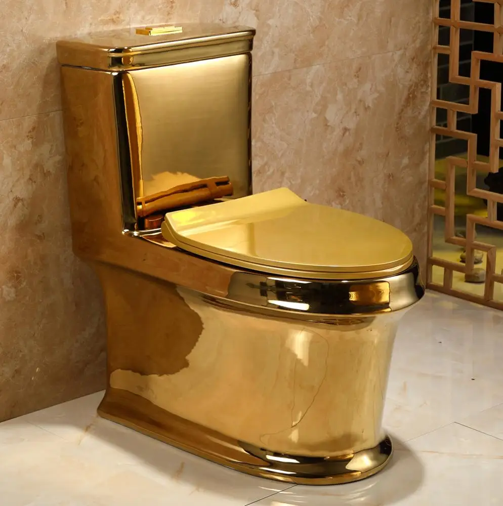 China Chaozhou Factory Direct Price Siphonic Wc Ceramic One Piece Color Gold  Toilet For Sale