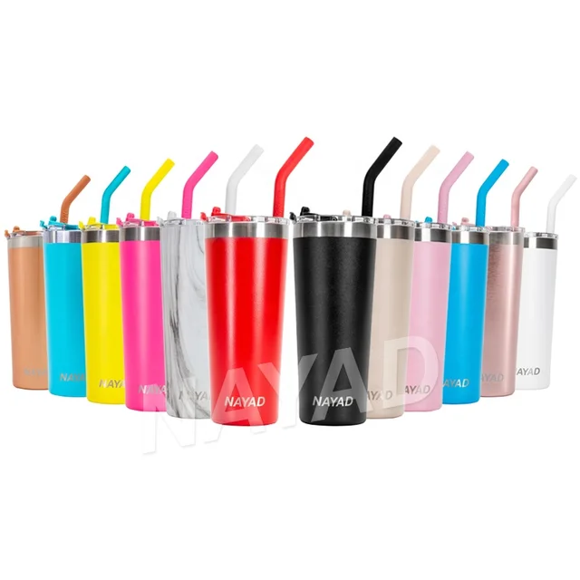 2024 NAYAD Customized 22oz Insulated Double Wall Stainless Steel Water Tumblers 304 Vacuum Flask with Straws Business Gifts