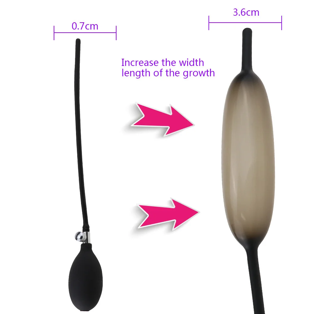 Urethra Catheter Dilator Inflatable Expandable Horse Eye Stick Silicone Penis Plug Male Masturbator Trainer Sex Toys for Men