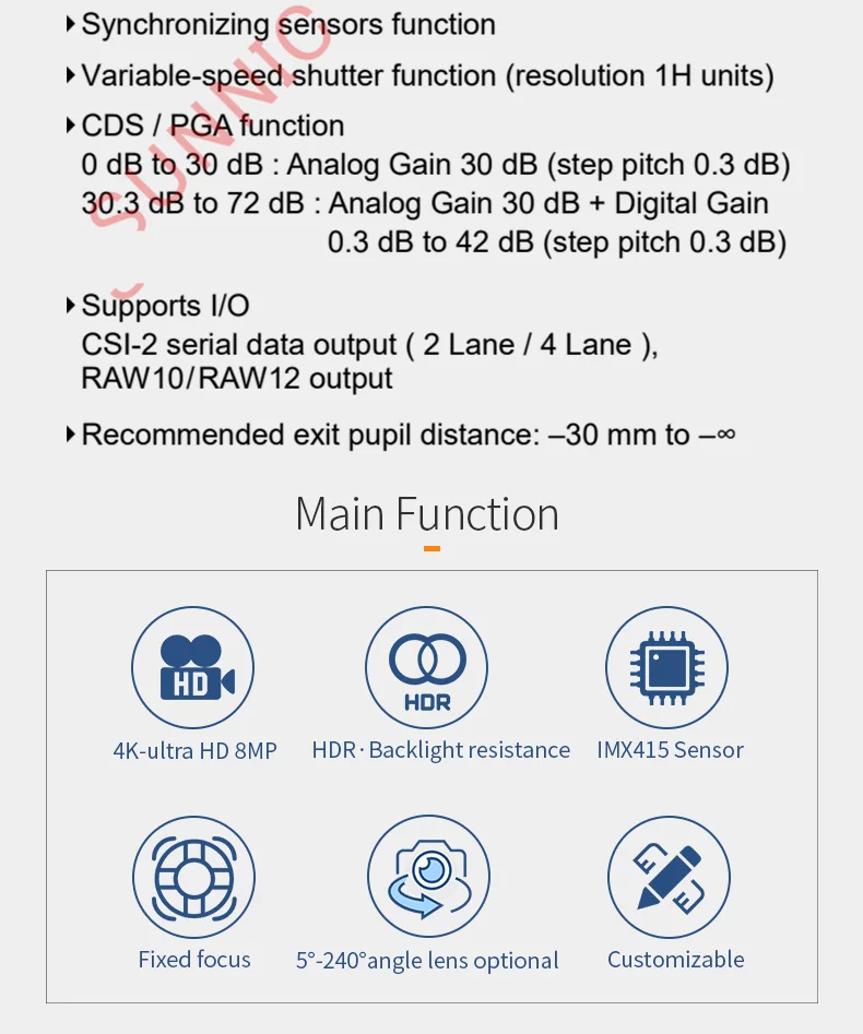 DGZX MIPI 8MP 4K wide-angle camera module插图3