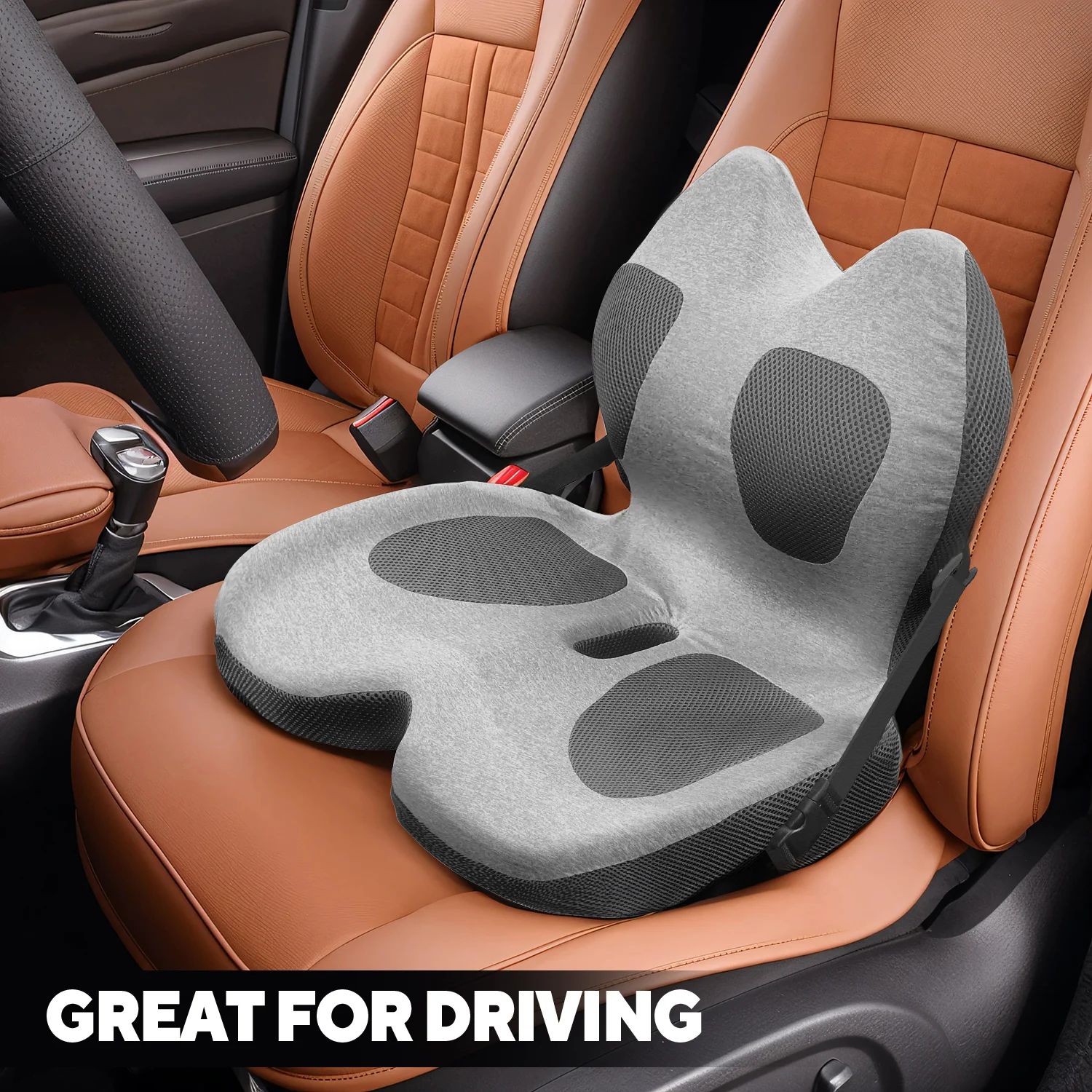 Seat Cushion For Car Amacok Lumbar Support Memory Foam Pillow