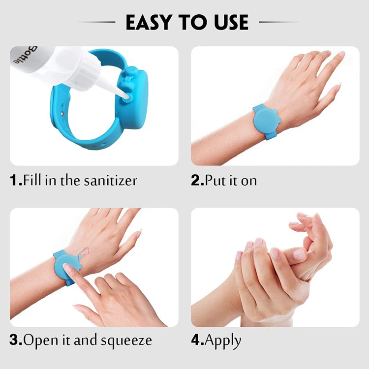 Диспенсер браслета дезинфицирующего средства для руки силикона изготовленного на заказ логотипа многоразовый с Рефилл