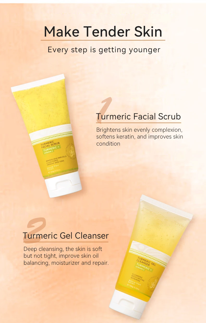 7pcs Gentle Antiaging Turmeric Skin Care Set Private Label With