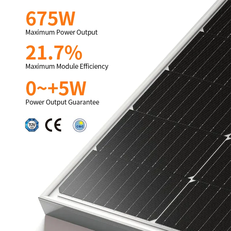 Dimensions Of 300 Watt 500W 700W 1000W Solar Panel 182Mm 210Mm A-grade Mono Solar Panel with MPPT