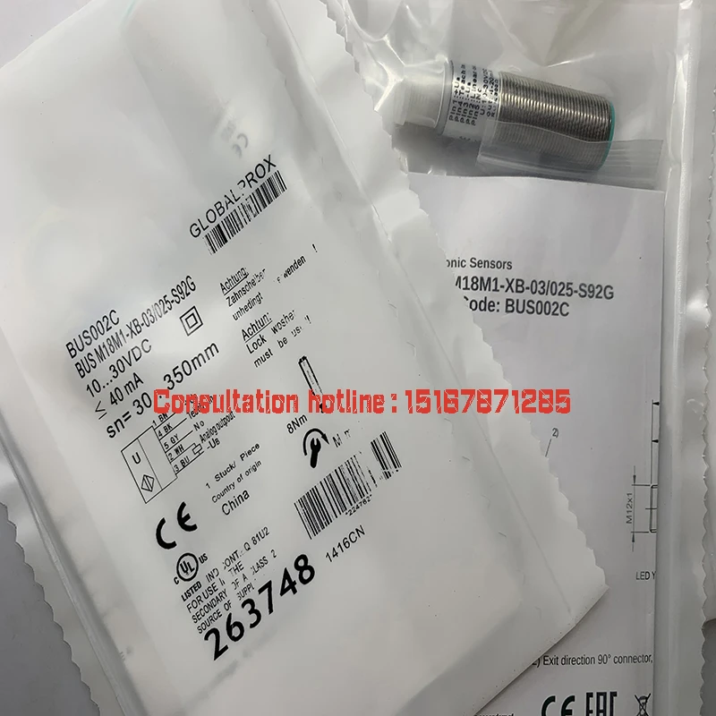 All New Spot Ultrasonic Sensor Bus0029 Bus M18m1-gpxi-03/025-s92g ...