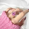 Plaqué rhodium pierre rose R1492