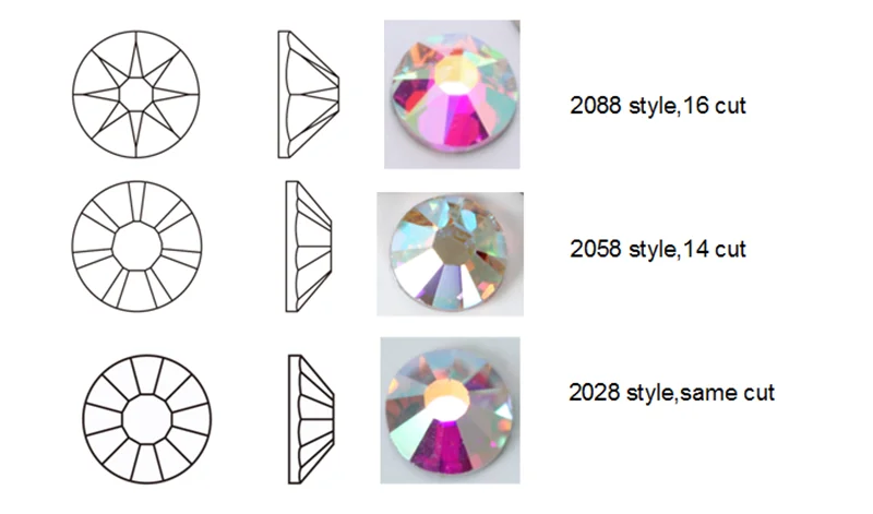 Wholesale 16 Cut Facets Loose Gemstones Glass 10SS Crystal Hot Fix Rhinestones With German Glue for Rhinestone Motif