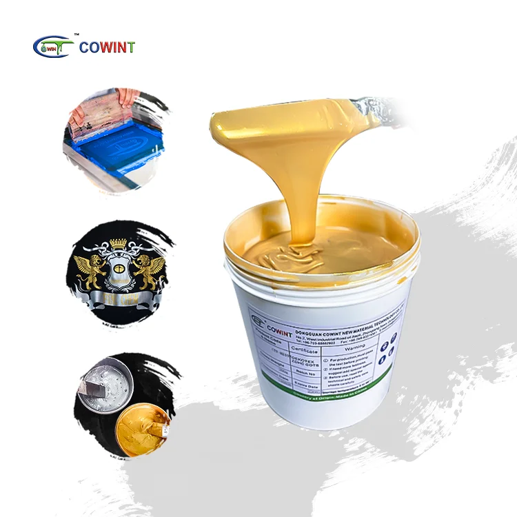 Cowint Silk Screen Printing Ink Oval Shiny Gold Foil Rubber Golden Paste Ink Screen Printing