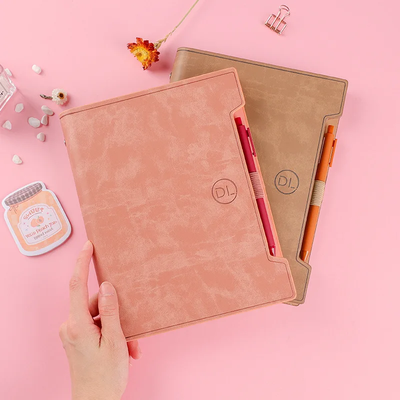 Simple Retro Leather Notepad Creative Multi-function Loose-leaf 6-hole ...