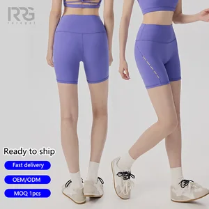 Roregal Wholesale High Waist Tummy Control Butt Lift Shorts Quick Drying Back Waist Pocket Gym Yoga Short for Women