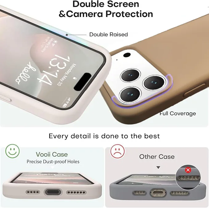 product laudtec liquid silicone case pure color case magnetic shockproof full coverage customized design for iphone 17 pro maxcamel-5