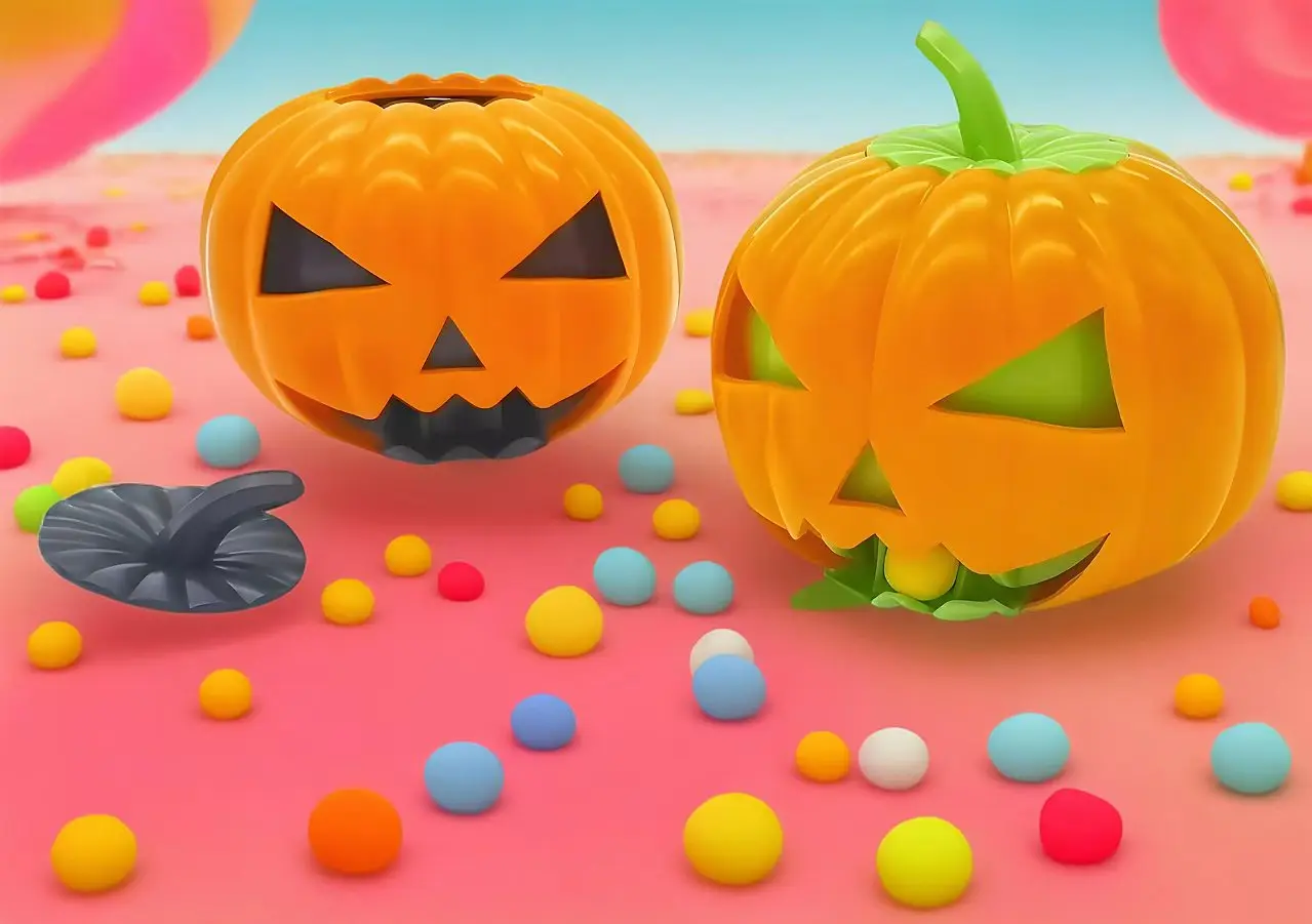 Pumpkin Party Decorations Gift Box Chewing Gum Jelly Bean Gummy Candy Dispenser for Halloween Festivals Jar Holder Storage