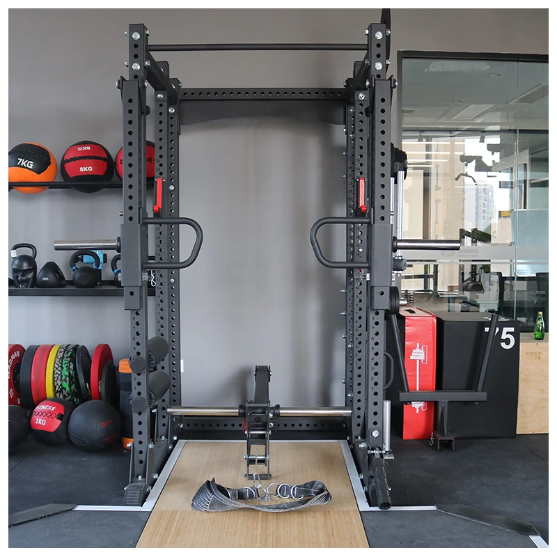 LeadMan Multi Functional Household Smith Machine Frame Fitness Squat Frame Barbell  Heavy Duty Power Rack