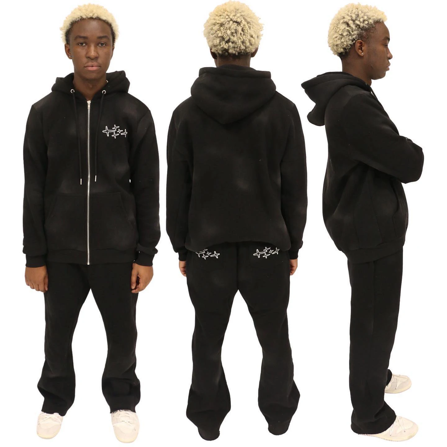 High Quality 400g Cotton Heavy Tie Dye Craft Tracksuit Stacked Pants