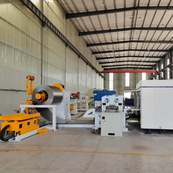 Metal coil laser cutting plasma automatic cutting into sheet production line  Roll material cross cutting production line