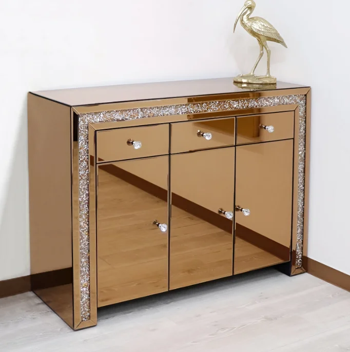 Mirrored Sideboard with 7 Drawers - Elegant Living Room Furniture