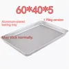 Bandeja para hornear adhesiva de aluminio, 60*40*5cm, con borde alto, 1.75kg.