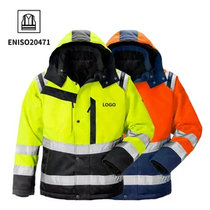 Class 3 High Visibility Hi Vis Industrial Worker Mining Engineers Construction Electrical Coat Reflective Work Safety Jacket