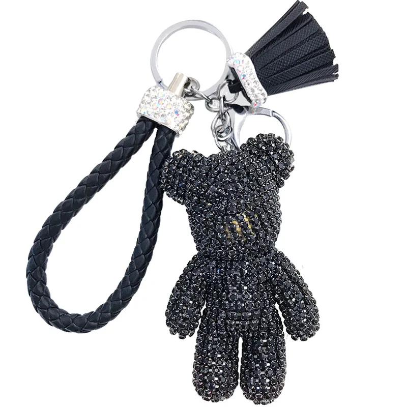 Black Teddy Charm Keychain