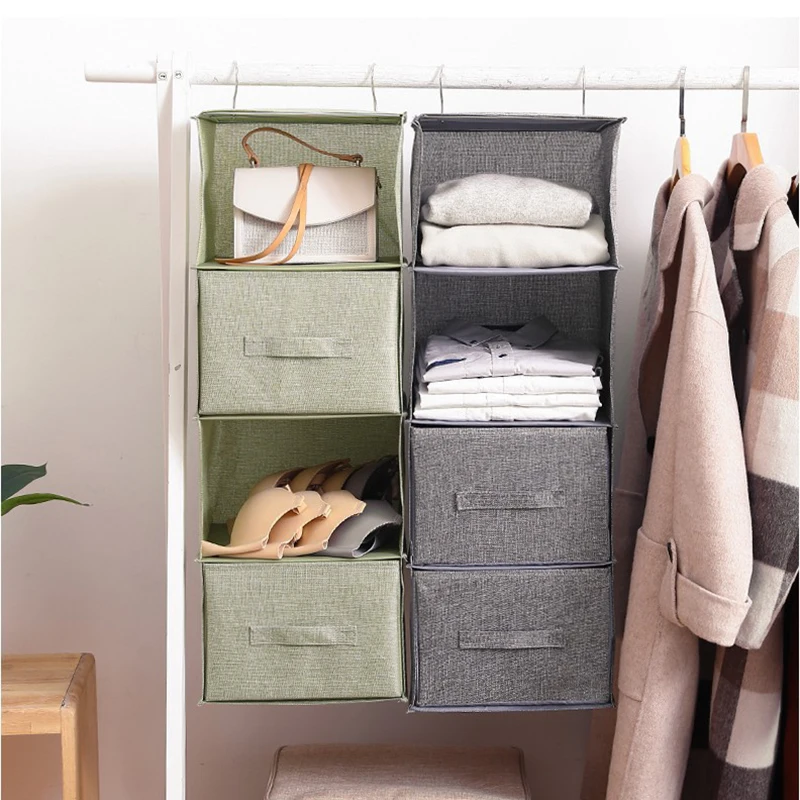 Cotton And Linen Hanging Storage Bag Drawer Type Wardrobe - Temu