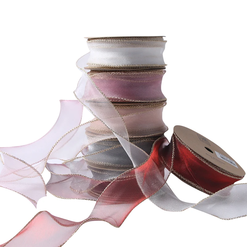 JAYWOOD 4cm Curling Ribbon Tulle Flower Bouquet Ribbons Cake Decoration Gift Packaging