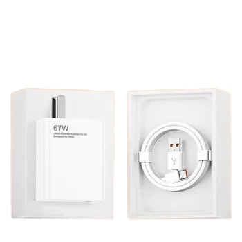67W Smart PD Fast Charging Smart Cable Charger 5A Compatible for Xiaomi K50Note9/10Pro Redmi K40/K60 Mobile Phones 33W Super