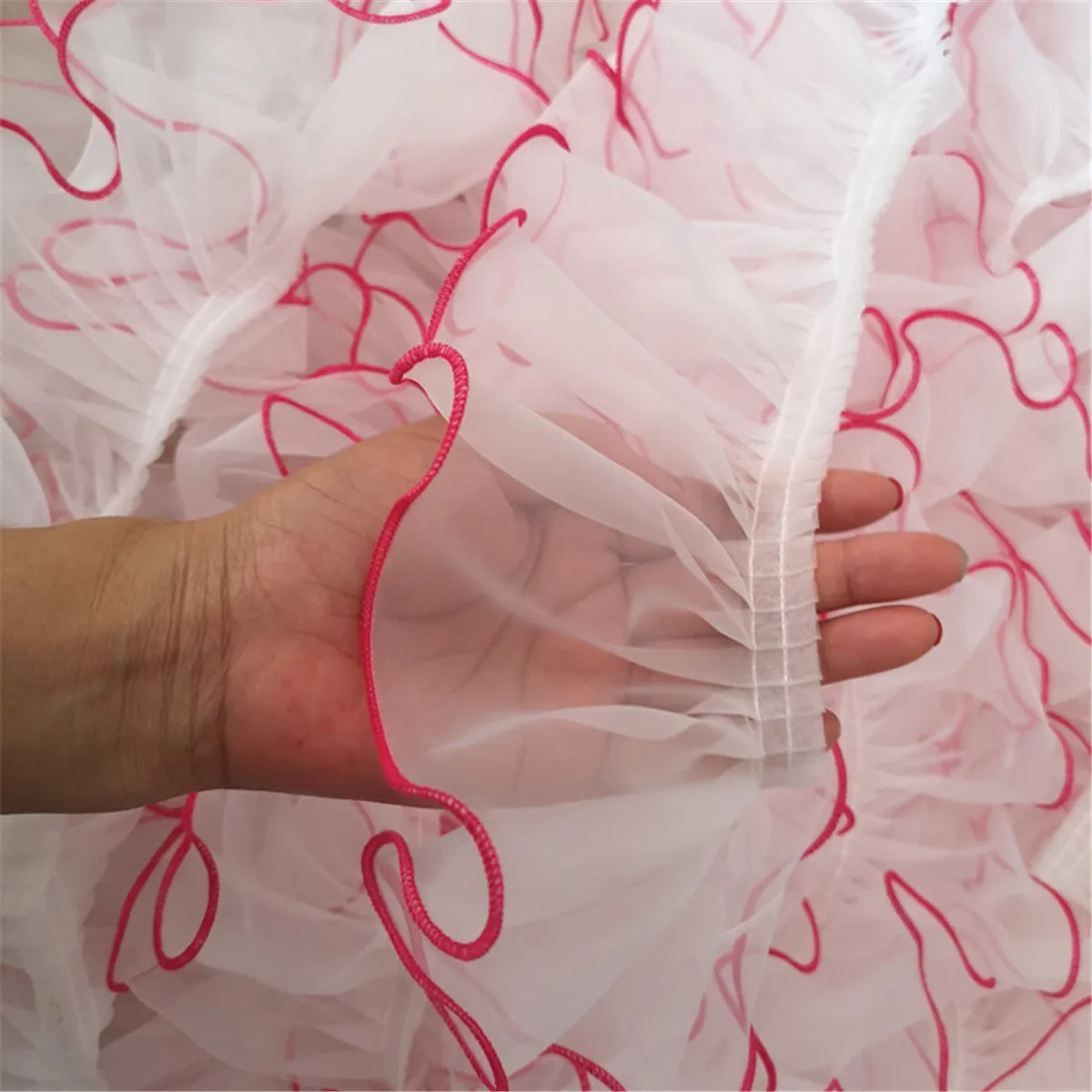 LUMoony Ruban Dentelle Organza Plissé 3 Plis 9cm X 5 Yards - Volants Dentelle Satin Pour Couture Mariage DIY Décoration