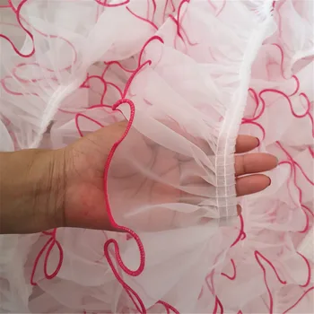 Nastro in organza plissettato a 2 strati con bordo in pizzo arricciato a rete, larghezza 6 cm, bordatura vintage in tessuto, applique ricamata, cucito, artigianato, abiti da sposa, decorazioni fai da
