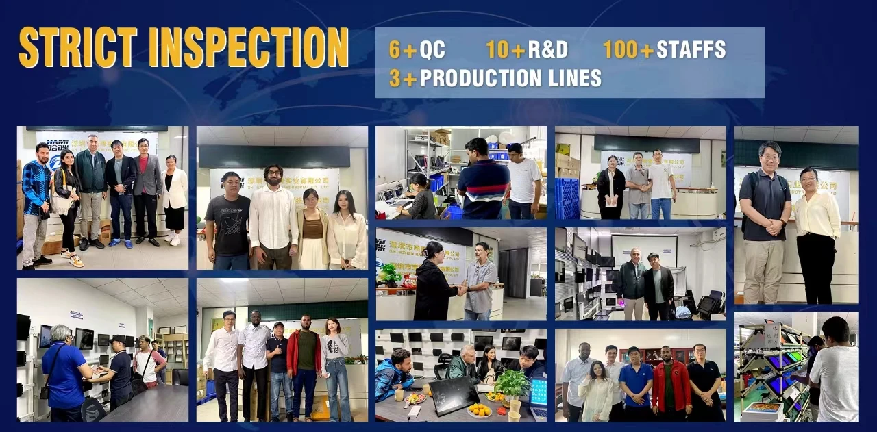 10 13.3 15.6 Inch Industrial Touch Monitor with IPS FHD Aluminum Frame USB HDMI VGA for Factory Automation