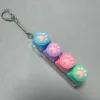 Four-button transparent shell - silicone cat paw design in blue-purple-pink-green