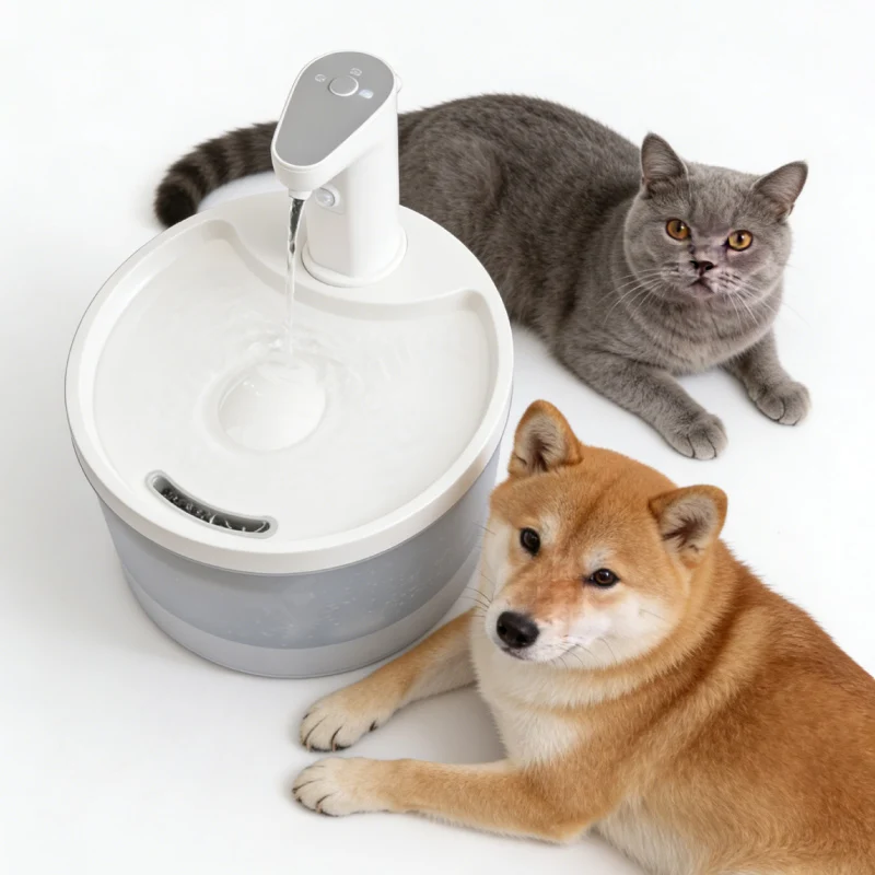 BLUEWORTH Automatic Waterproof Round Built-in Battery 4600mAH Motion Sensing 3.2L Pet Water Drinking Fountain