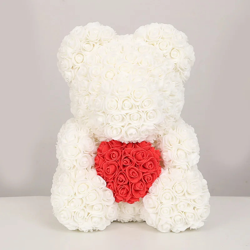Artificial Handmade Bears Rose With Red Heart Rose Teddy Bear with Gift Box