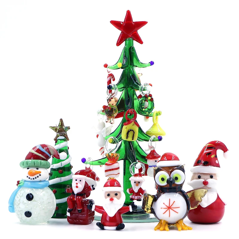 Handmade Art Murano Blown Glass Christmas Ornaments Decorations Christmas Tree For Tabletop Decoration