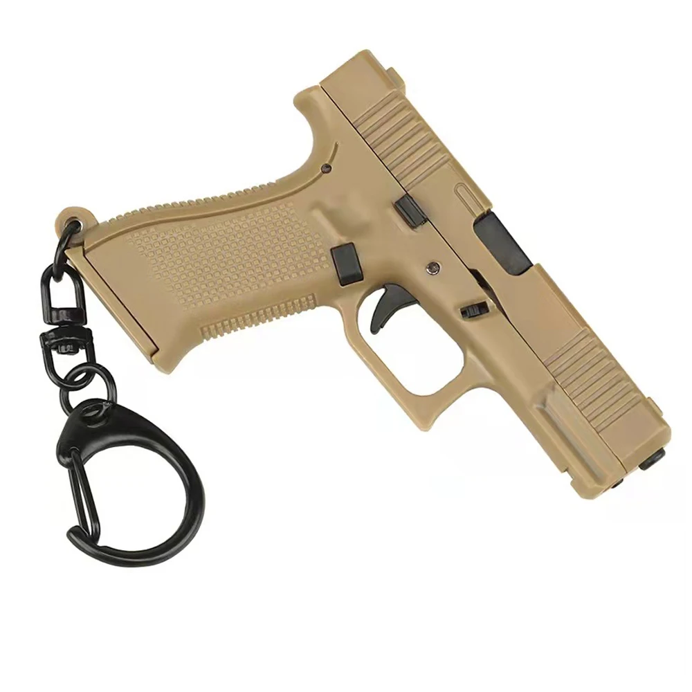 Mini Pistol Shape Toy Keychain Lightweight G 45 Model Plastic Key Ring Portable Gun Shape Toy Decorations Keychain